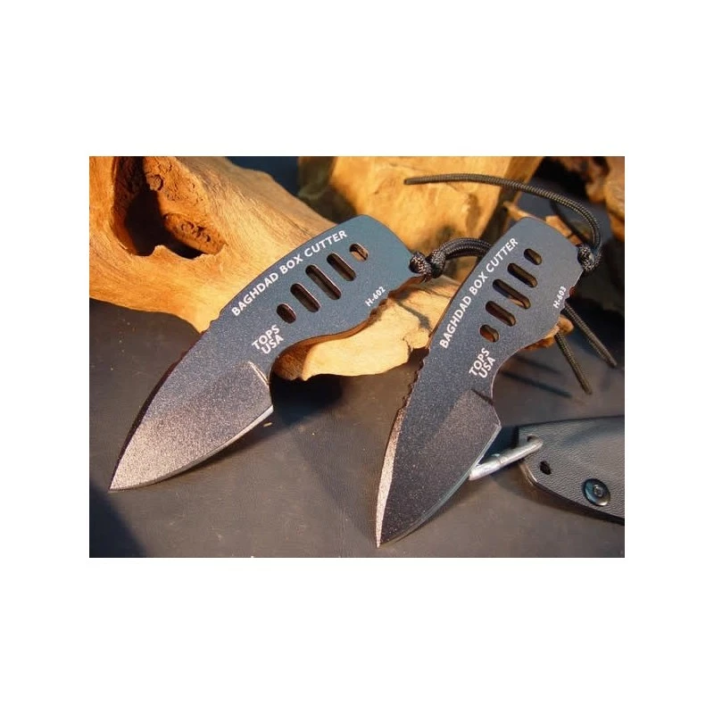 TPBBC01 Couteau Tops Baghdad Box Cutter USA Acier Carbone 1095 Etui Kydex Made In USA 1 TPBBC01 Couteau Tops Baghdad Box Cutter USA Acier Carbone 1095 Etui Kydex Made In USA
