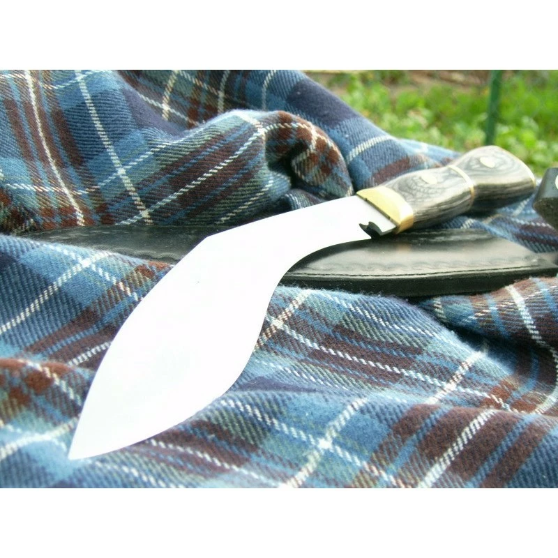 VERITABLE COUTEAU CHASSE KUKRI Acier 440 Manche Bois Etui Cuir PA324715 1 VERITABLE COUTEAU CHASSE KUKRI Acier 440 Manche Bois Etui Cuir PA324715